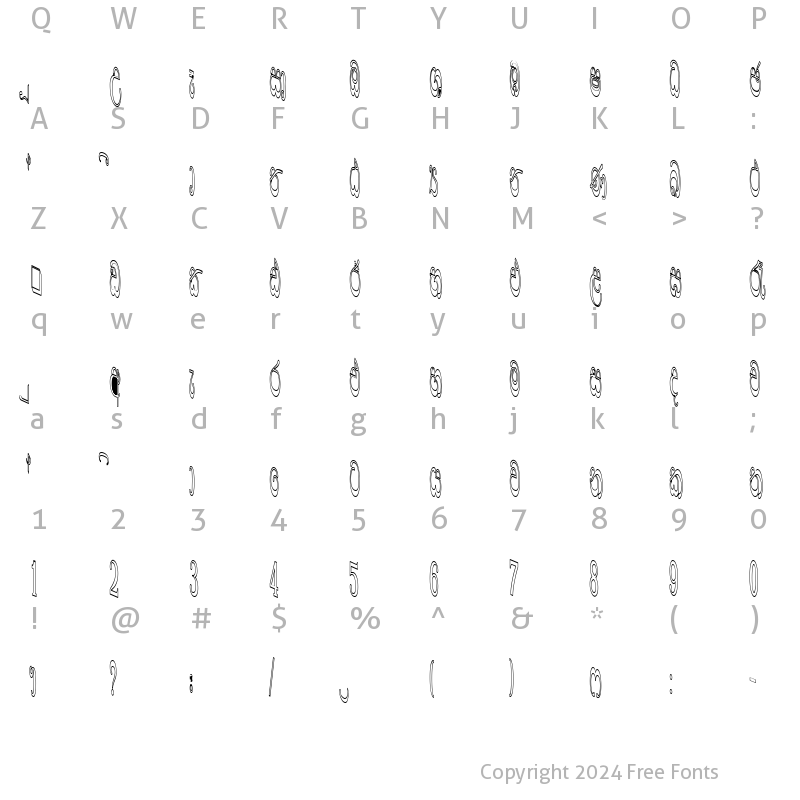 Character Map of CPS 555 Heavy