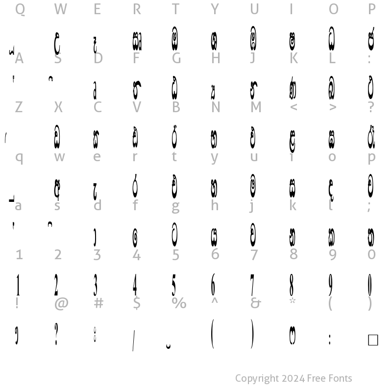 Character Map of CPS 559 Medium