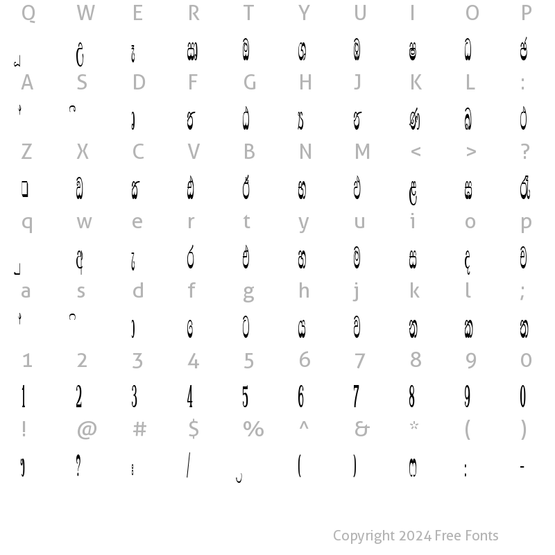 Character Map of CPS 562 Medium