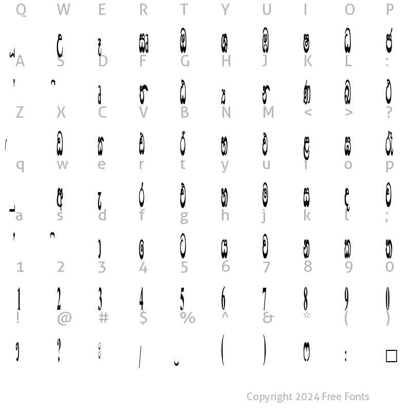 Character Map of CPS 564 Normal