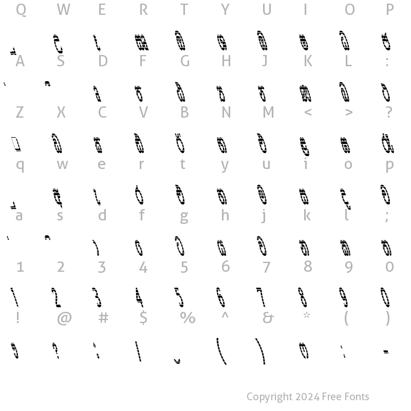 Character Map of CPS 566 Extra Heavy