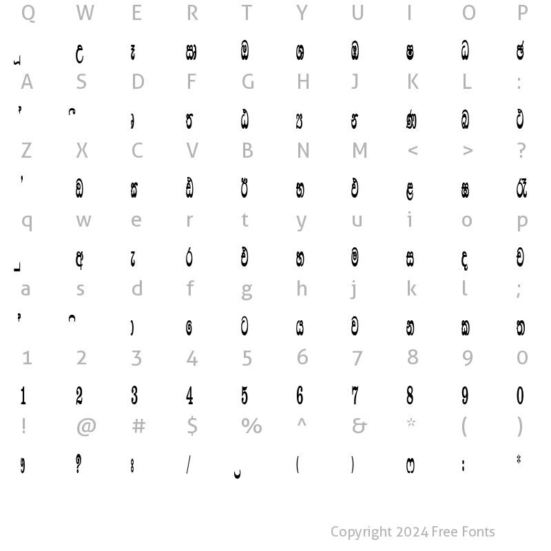 Character Map of CPS 567 Normal