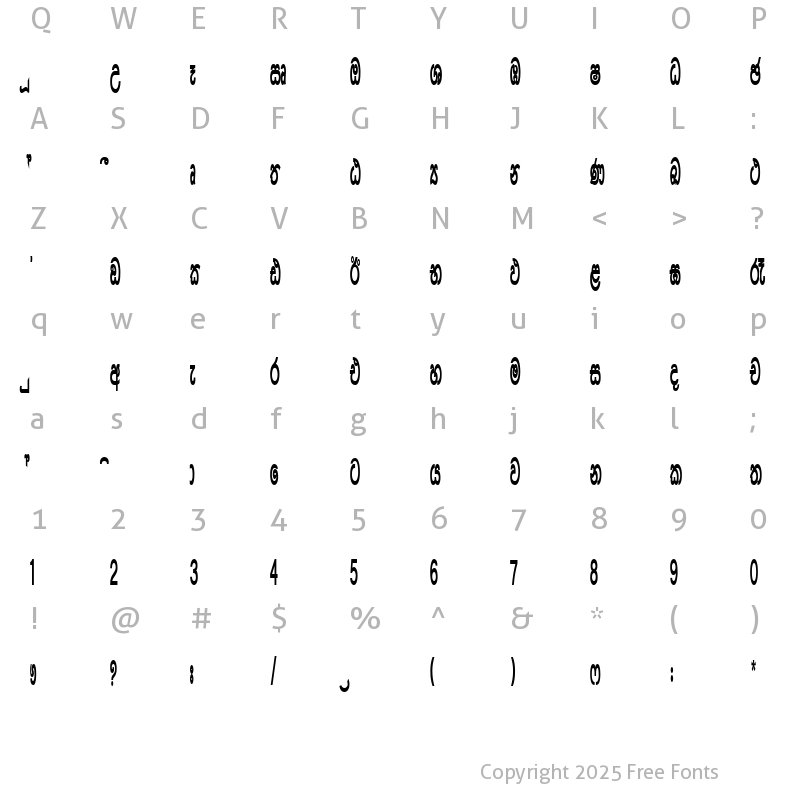 Character Map of CPS 569 Bold