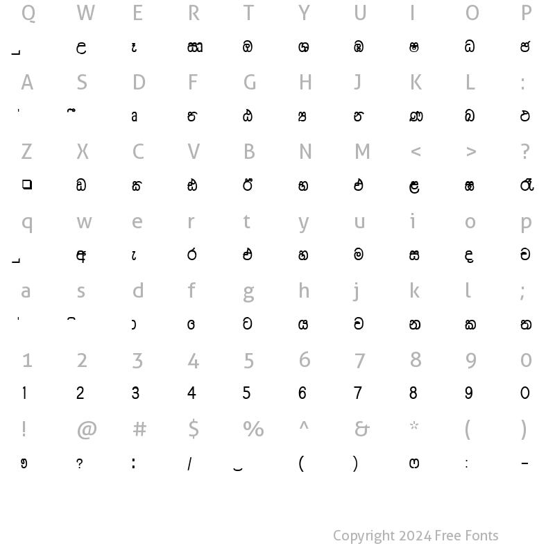 Character Map of CPS 57 Normal