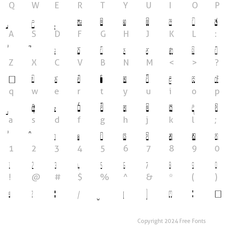 Character Map of CPS 580 Normal