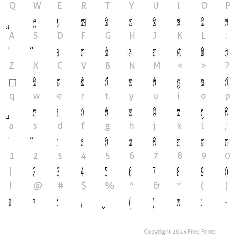 Character Map of CPS 583 Normal