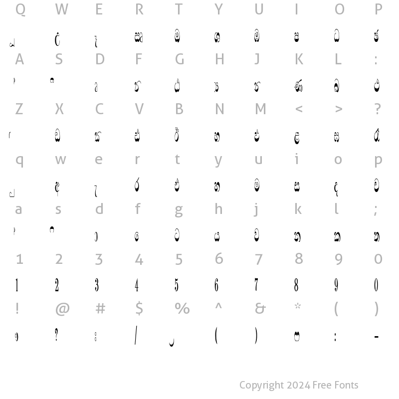 Character Map of CPS 584 Normal