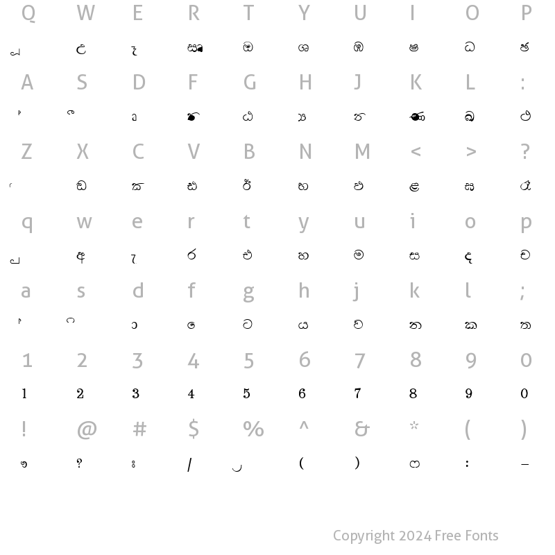 Character Map of CPS 59 Normal