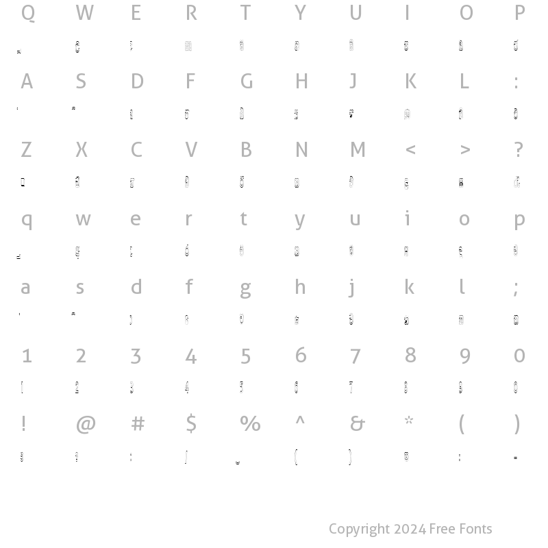 Character Map of CPS 60 Normal