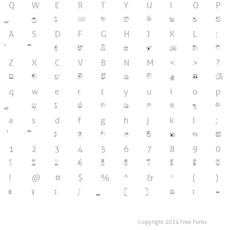 Character Map of CPS 62 Heavy