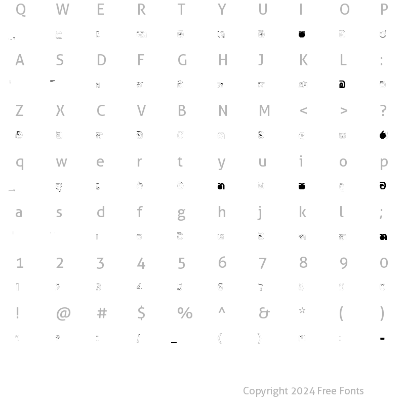 Character Map of CPS 67 Semi Bold