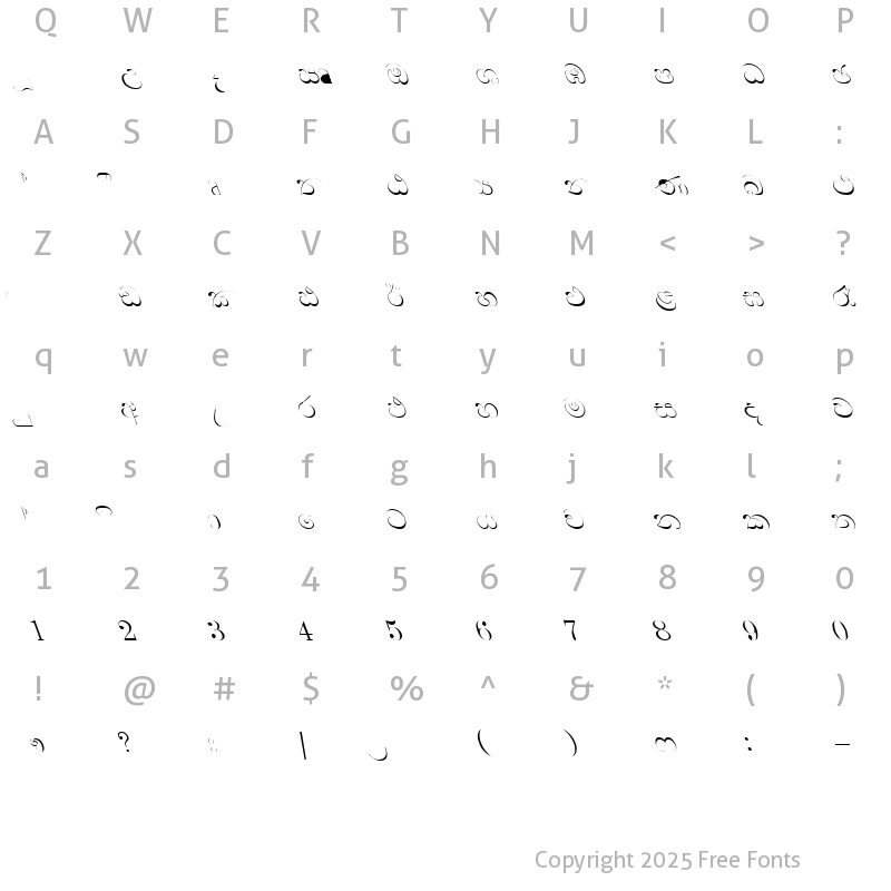 Character Map of CPS 71 Normal