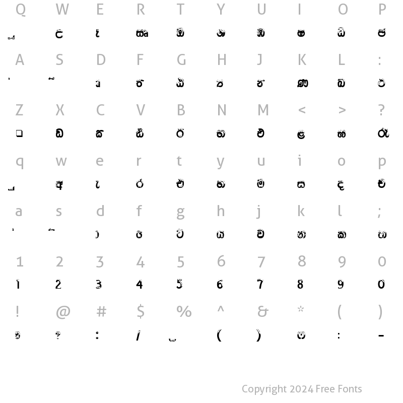 Character Map of CPS 79 Heavy