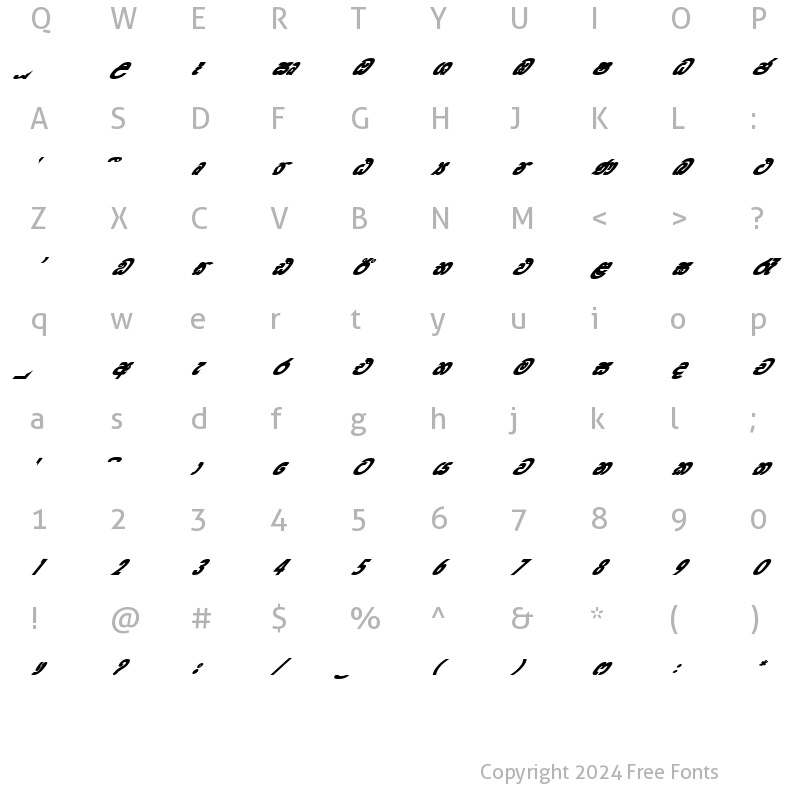 Character Map of CPS 83 Medium