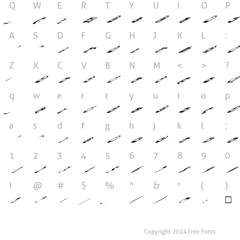 Character Map of CPS 87 Medium