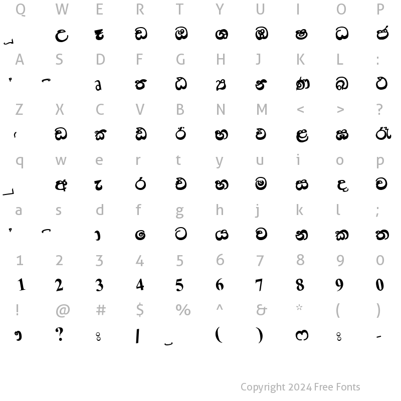 Character Map of CPS 89 Medium