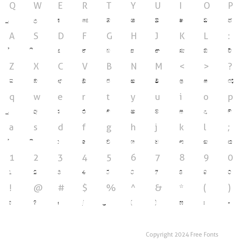 Character Map of CPS 96 Semi Bold