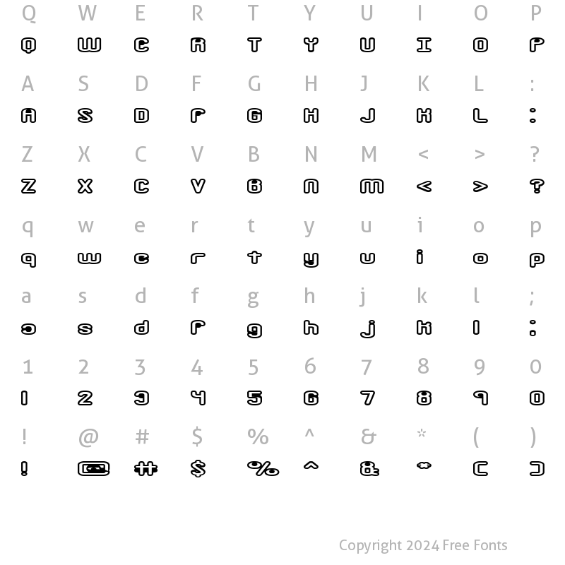 Character Map of Crackdown O1 BRK Regular