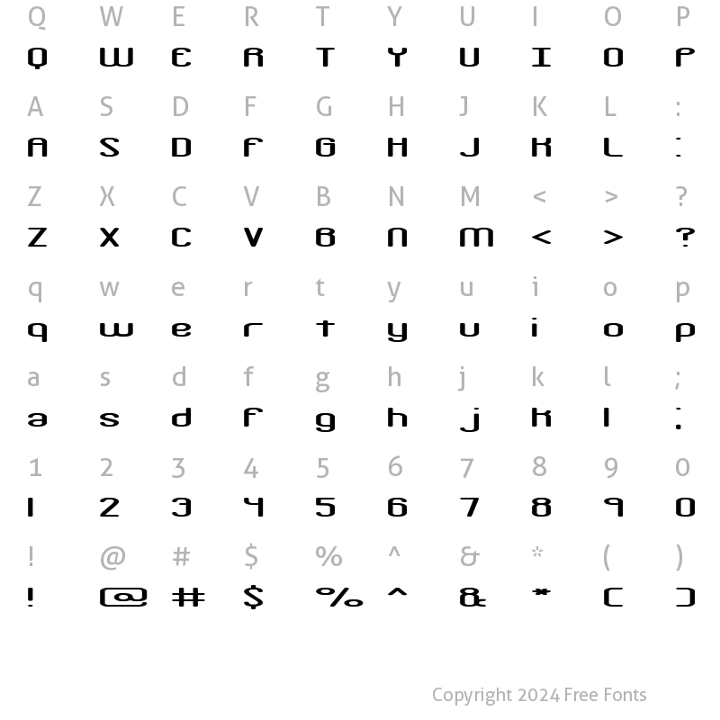 Character Map of Crackdown R BRK Regular