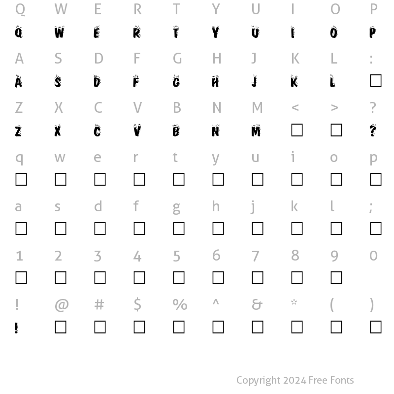 Character Map of CrackFir Regular