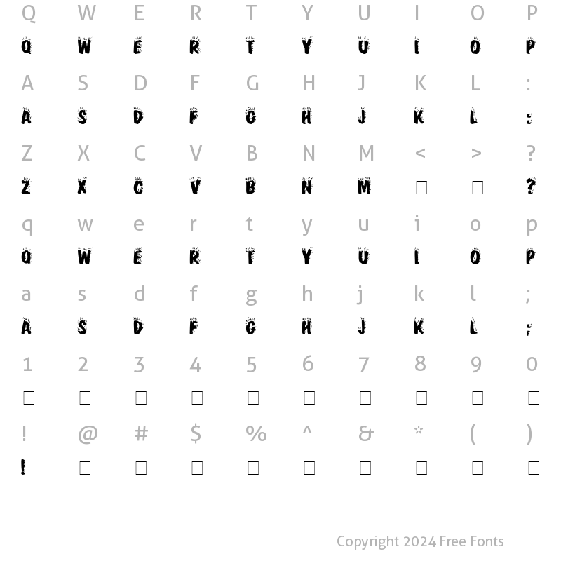 Character Map of Crackling Fire