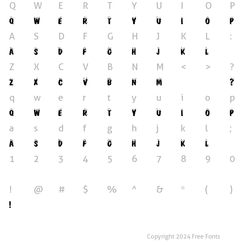 Character Map of Crackling Regular