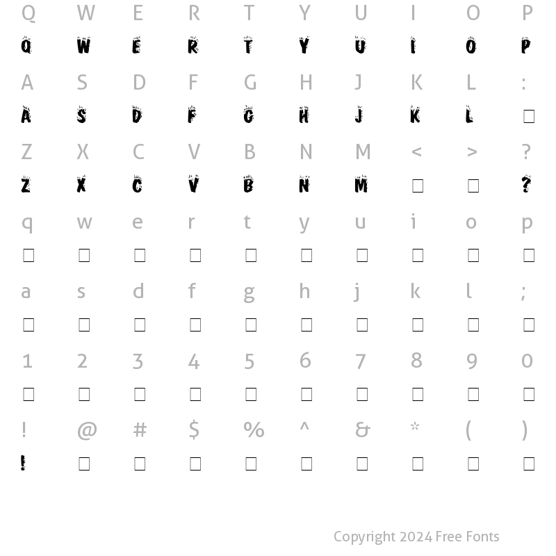 Character Map of CracklingFire Medium