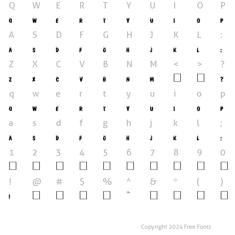 Character Map of CracklingFire Regular