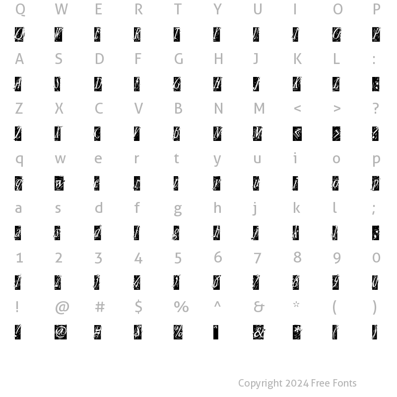 Character Map of Craft Reversed Reversed