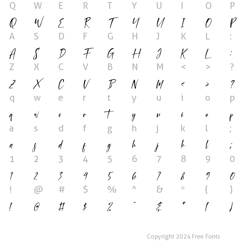 Character Map of Crafterdam Italic