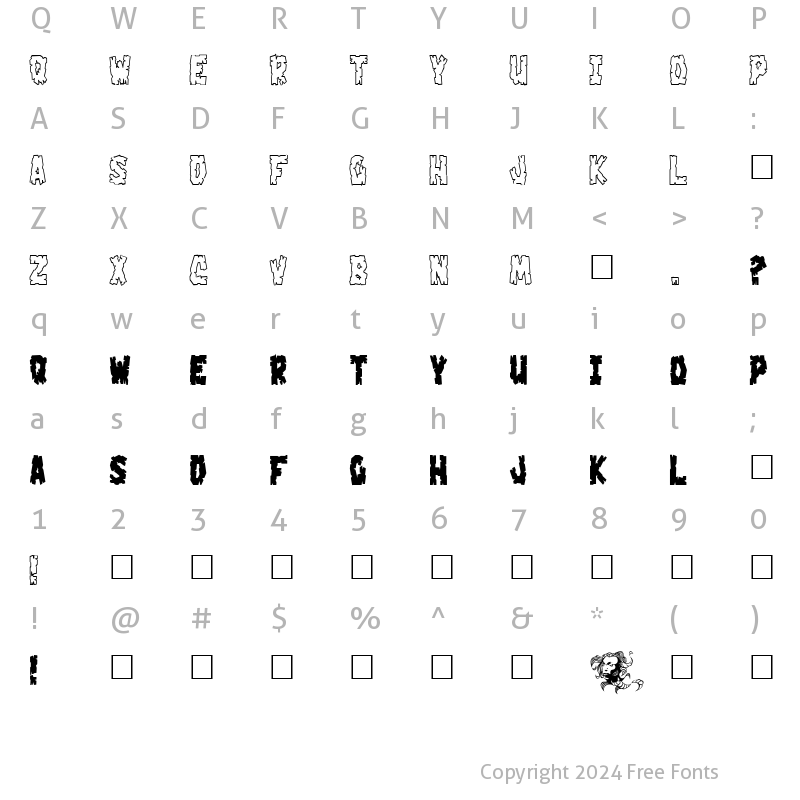 Character Map of Crakoom! Normal