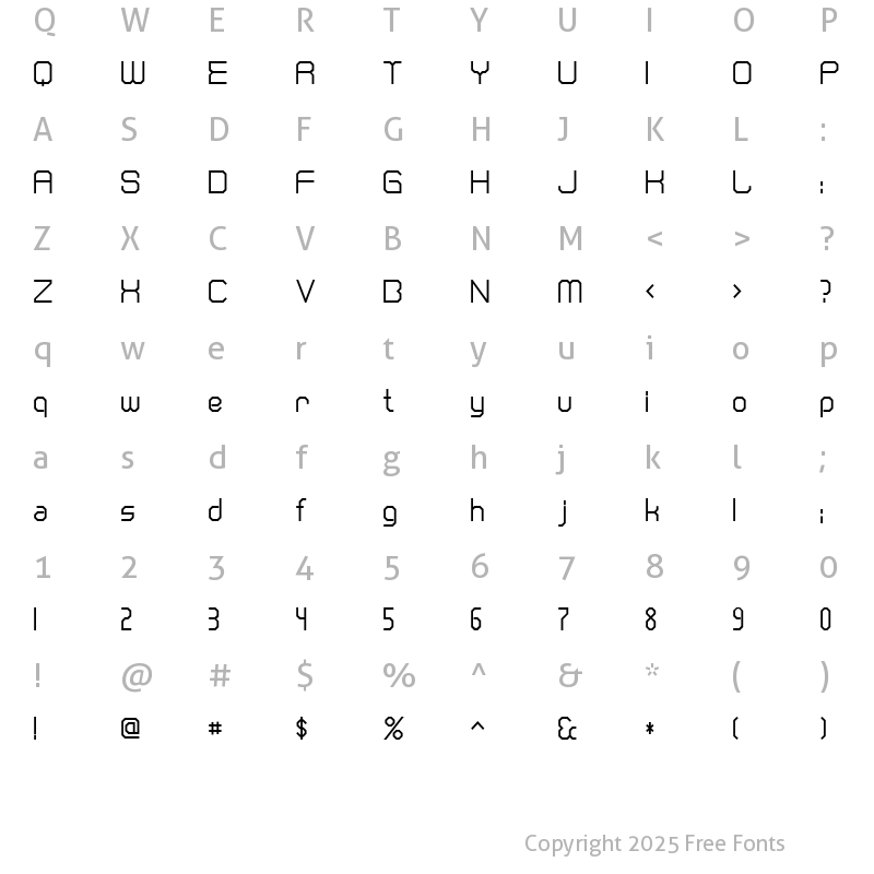 Character Map of Cranberry Cyr Regular