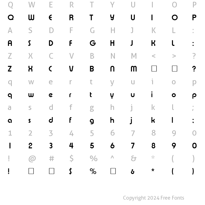 Character Map of Crandall Regular