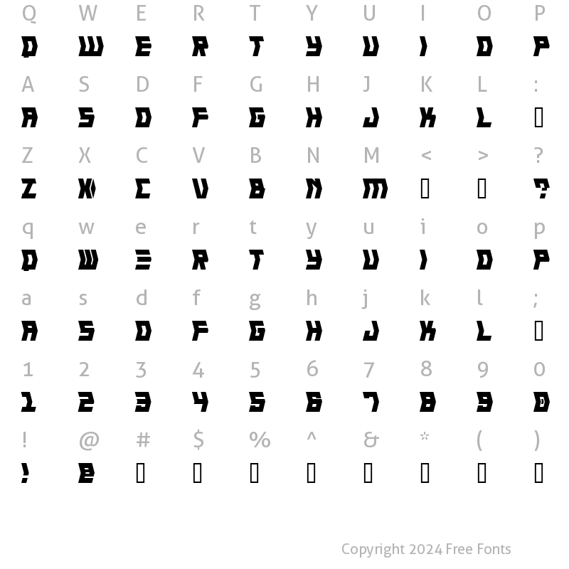 Character Map of Crank Regular