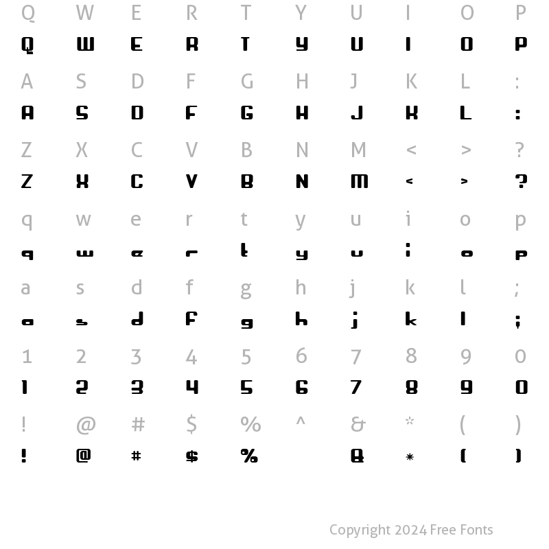 Character Map of Crapola Regular