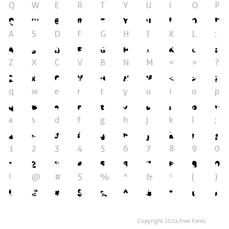 Character Map of Crash Normal Regular