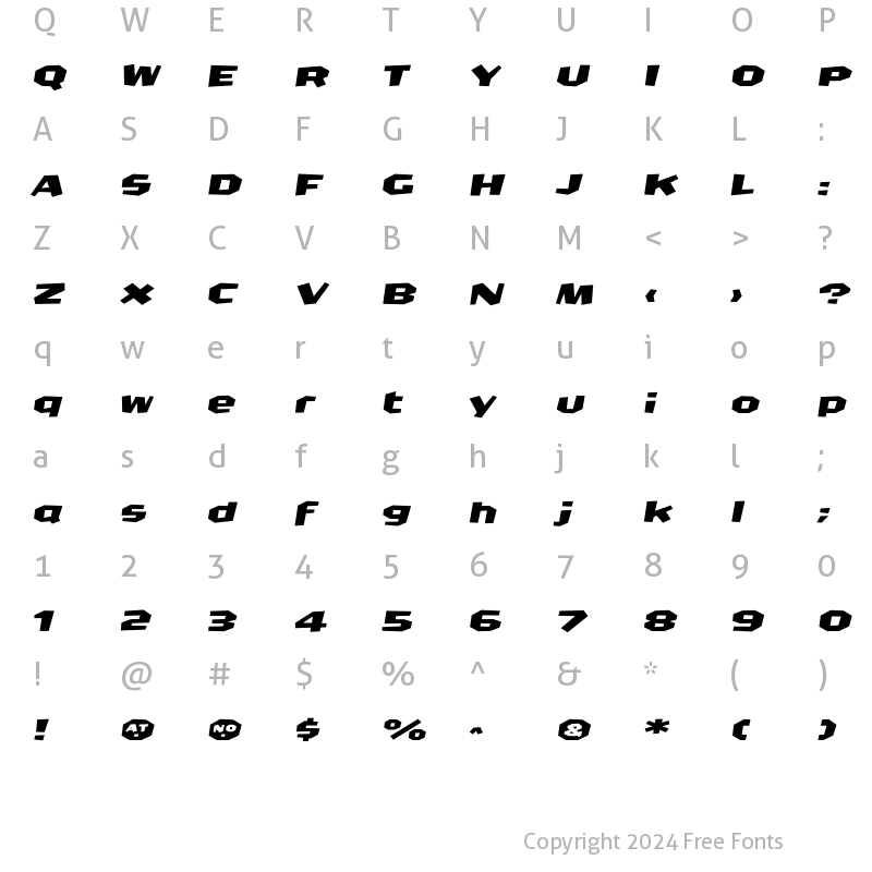 Character Map of CrashBangWallop MedIta Regular