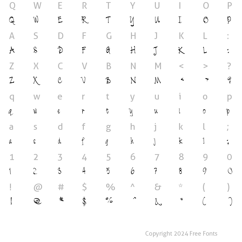 Character Map of Cratch Regular