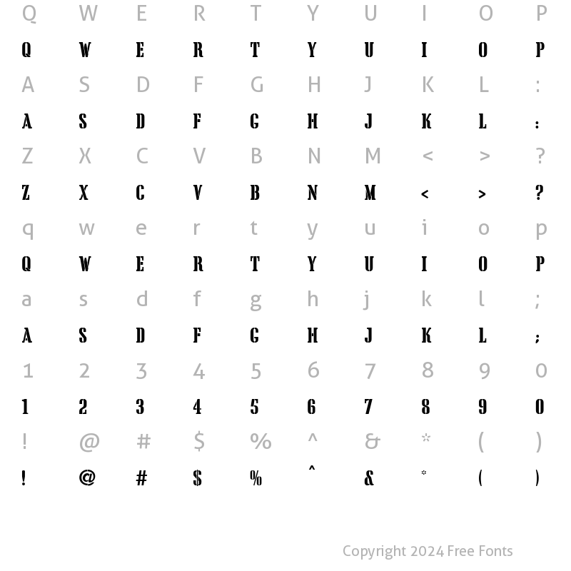 Character Map of Crate Regular