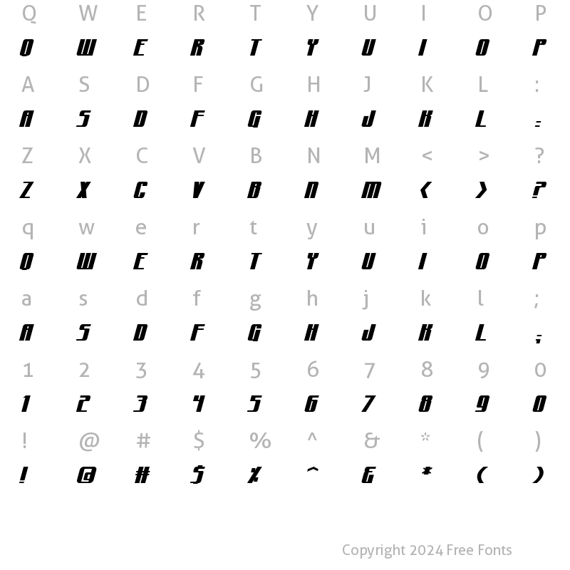 Character Map of CraterFace BB Regular