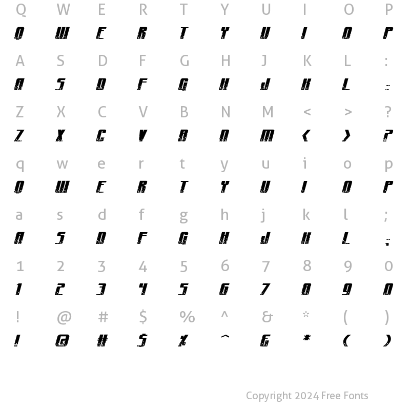 Character Map of CraterFace Shrapnel BB Regular