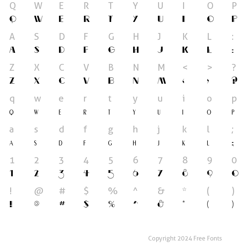 Character Map of Cravat Display SSi Regular