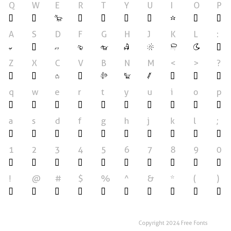 Character Map of Crayon Kids 2 Regular