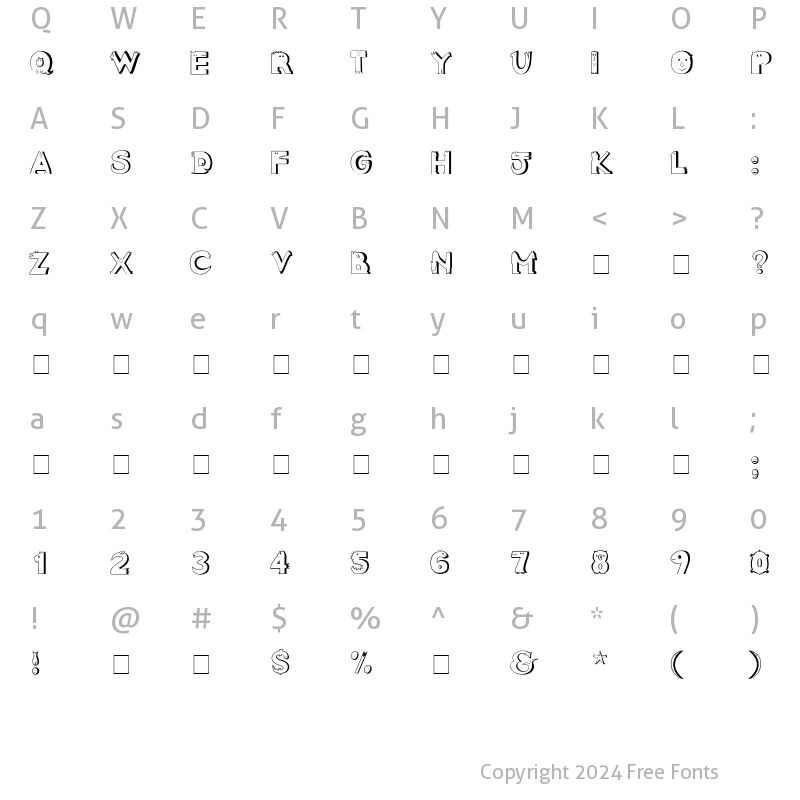 Character Map of Crazy Creatures Normal