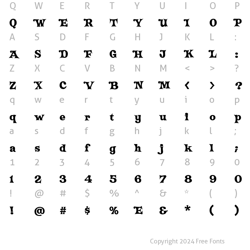 Character Map of Crazy HaroldFlare Regular