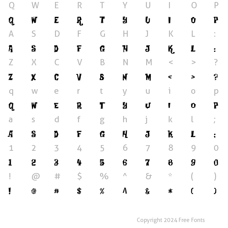 Character Map of Creaky Frank Medium