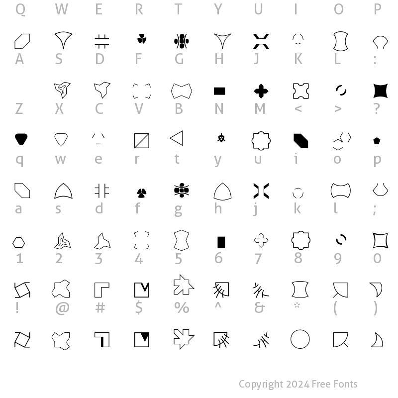 Character Map of Creativ Regular