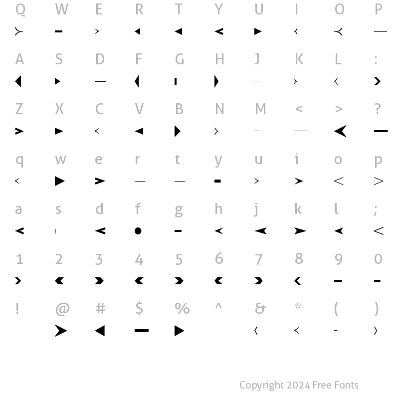 Character Map of CreativeArrows LT One Regular