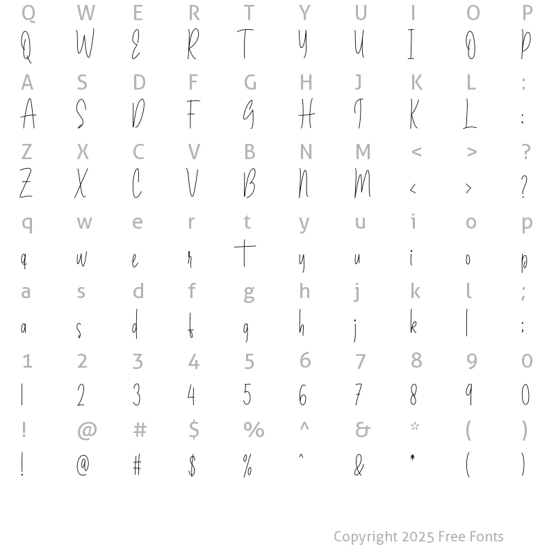 Character Map of Creativenottes Regular