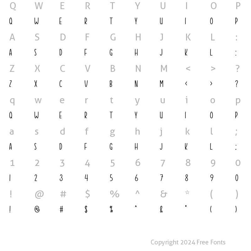 Character Map of Creativity Bold Regular